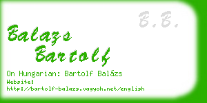 balazs bartolf business card